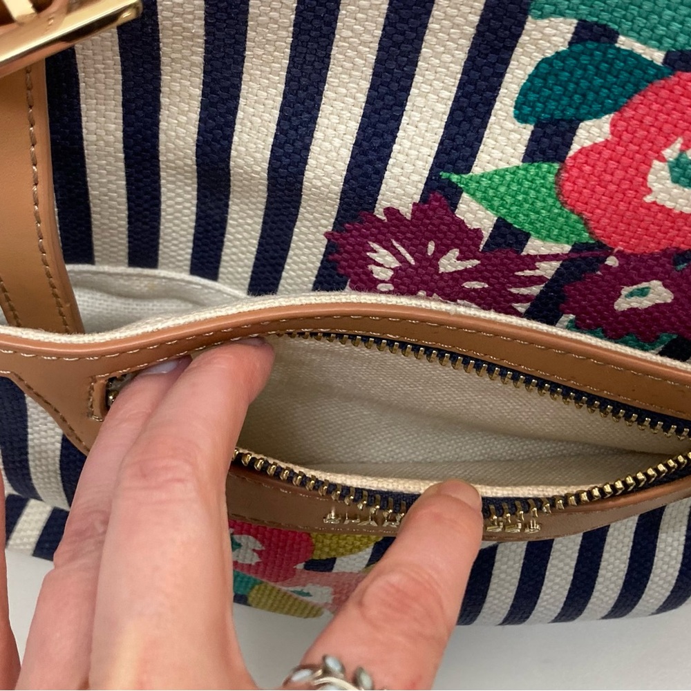 Spartina 449 Navy Floral Stripe Tote - Picture 9 of 11